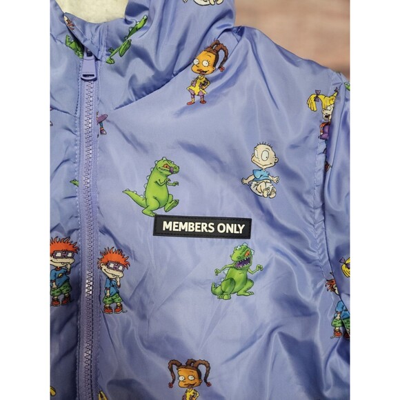 Rugrats Puffer Coat Sherpa Members Only Nickelodeon Full Zipper Kids Size Medium - Picture 2 of 8